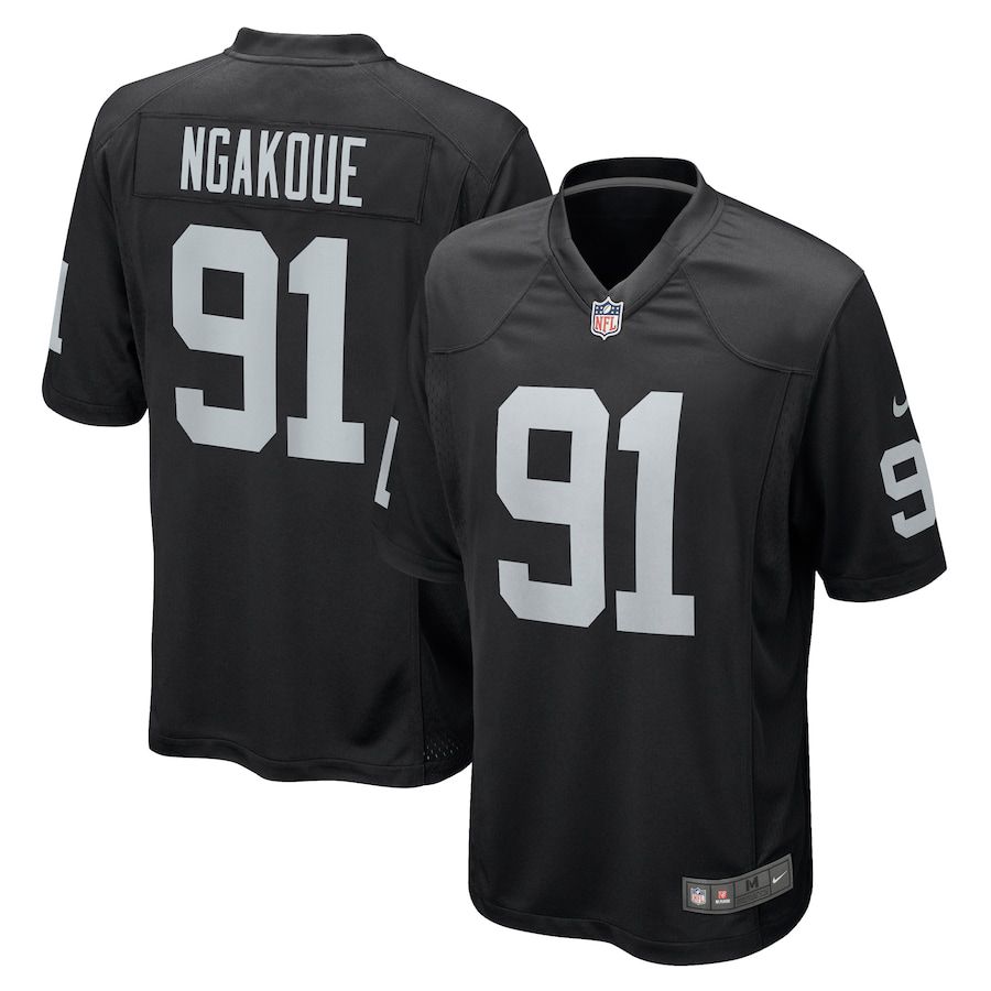 Men Oakland Raiders #91 Yannick Ngakoue Nike Black Game NFL Jersey